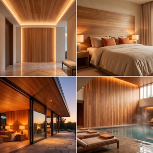 Planches murales <span class=keywords><strong>en</strong></span> cèdre rouge naturel personnalisables, revêtement mural texturé aromatique pour la décoration intérieure et extérieure des maisons, spas et hôtels - Product Image 5