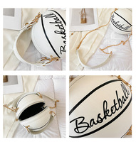 2025 Unique mignon enfants balle de basket-ball forme Mini sacs à main à la mode enfants sac à main fermeture éclair Polyester chaînes lettre Rivet