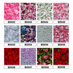 Rose Hydrangea flowerwall vải Dưới 3D hoa nhân tạo tường Bảng điều chỉnh nền hoa Backdrop cho Đảng trang trí đám cưới - Product Image 2