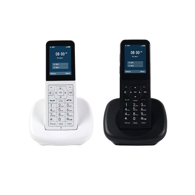 Compact Business Wireless Telephone 2 SIP Line Single or Dual Band WiFi Portable Cordless VoIP Phone with Charging Base