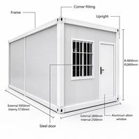 Maison conteneur modulaire de 40 pieds en kit, solution de campement temporaire pour travailleurs