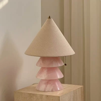 Lampe de table moderne en marbre onyx de luxe nordique pour usage intérieur en hôtel avec finition marbre poli