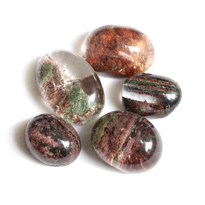 고품질 천연 가든 쿼츠 크리스탈 유령 팬텀 쿼츠 크리스탈 타원형 카보숑 주얼리 제작용 - Product Image 4