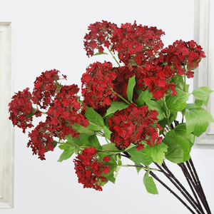 <b>Artificial</b> <b>Hydrangea</b> Flower 3-Headed Green Silk Wedding Decoration Home Props High Simulation - Product Image 2