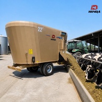 Nouvelle remorque mélangeuse d'aliments TMR tractée par tracteur HINDA 9JQL-16, 120 CV, capacité de 16 m, système de décharge hydraulique, alimentateur vertical d'ensilage