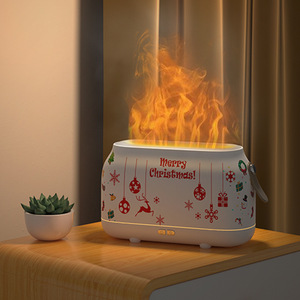 Christmas Flame <b>Humidifier</b> 1.0-2.5L USB Powered Quiet Aroma Diffuser For Home Office Desktop Bedroom Gift - Product Image 1