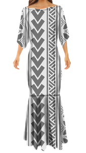 Großhandelspreis Samoanisches Stammeskleid Maßgeschneidertes Hawaiianisches Blumenmuster Polynesischer Druck Halber Ärmel Übergröße Damen Langes Bodycon-Kleid - Product Image 4