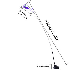 ของเล่นนกจำลองแบบมีขนและกระดิ่ง สำหรับแมว ของเล่นไม้ล่อแมว ของเล่นเสริมพัฒนาการสำหรับลูกแมว - Product Image 3