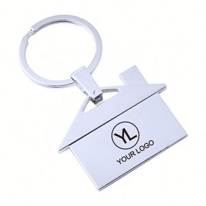 Porte-clés personnalisé en métal en forme de maison avec logo, pour agents immobiliers et banquiers hypothécaires - Product Image 1