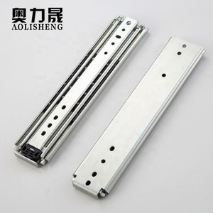 76mm de ancho 3 veces Ferrocarril rodamiento de bolas de extensión completa telescópica <span class=keywords><strong>muebles</strong></span> industrial pesado cajón ferroviario - Product Image 3