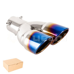 Terminali di <span class=keywords><strong>Scarico</strong></span> Yuechi Auto Parts, <span class=keywords><strong>Doppio</strong></span> Tubo Silenziatore, Tubo di <span class=keywords><strong>Scarico</strong></span> in Acciaio Inox Colore Canna di Fucile, 63mm 2.5 Pollici, Adattamento Universale - Product Image 5