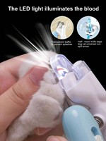 Ciseaux à ongles professionnels lumineux et écologiques OEM/ODM pour animaux de compagnie, en ABS et acier inoxydable, pour le toilettage des chats et des chiens, anti-acariens