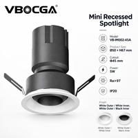 Spots LED modernes miniatures 3W 5W, en aluminium réglable, 45 mm, à découpe, pour montage en surface, plafonnier encastré, CRI90, dimmable, pour bureau et salle