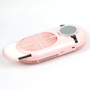 Professional Nail Dust Collector Table Vacuum Cleaner Filter 80w Rechargeable USB Strong Custom Logo Pink White Nail Cleaner Kit