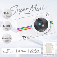 Appareil photo numérique compact de poche, fin et léger, 5K30FPS, vlogging, autofocus, écran IPS de 2-3 pouces, appareil photo compact pour cadeau d'adolescent