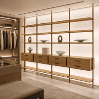 Étagères de rangement, présentoir modulaire en aluminium et bois pour salon, bureau