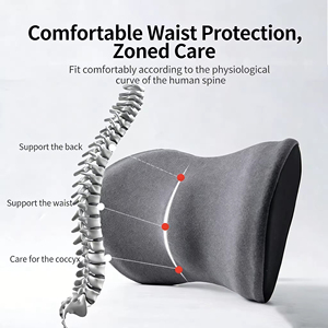 Ensemble de soutien lombaire et cervical ergonomique en mousse à mémoire de forme respirante pour voiture, antidérapant, pour soulager les maux de dos - Product Image 4