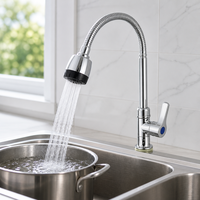 Robinet de cuisine en plastique ABS, eau froide uniquement, à poser sur comptoir, rotation 360° °   Robinet de cuisine rotatif