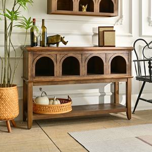 Console de rangement INNOVA Home de style américain avec étagère cintrée en bois antique pour salon, entrée, hôtel, appartement, décoration - Product Image 3