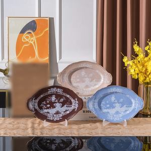 Juego de 2 bandejas americanas de doble asa, diseño nuevo, ideal para regalo de vajilla de boda - Product Image 2