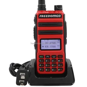 Freedomgo FM-15PRO כפול רצועת כף יד דו-כיווני רדיו Vhf Uhf FM מקלט עם USB טעינה מהירה תצוגת LCD-ישיר במפעל
