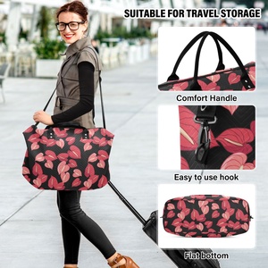 Bolsa de Gimnasio de Diseño con Estampado de Anturio Rojo Hawaiano, MOQ Bajo, Ligera, para Viaje, con Neceser - Product Image 6