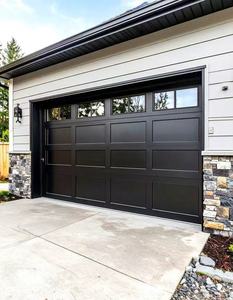 <span class=keywords><strong>Porte</strong></span> <span class=keywords><strong>de</strong></span> <span class=keywords><strong>garage</strong></span> moderne en acier isolé avec section en verre trempé imperméable et surface finie pour villas design - Product Image 1