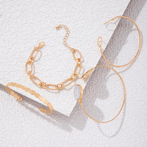 Nuovo prodotto braccialetto marmo catena spessa tendenza moda esagerata personalità quattro pezzi Set braccialetto aperto braccialetto <span class=keywords><strong>reggiseno</strong></span> - Product Image 4