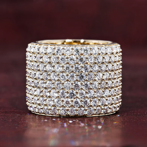 Bague de luxe en argent sterling 925 avec diamant Moissanite, coupe brillante VVS, style Hip Hop, bijou de mode personnalisé - Product Image 1