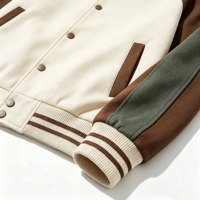 Jaket Varsity Bordir Logo OEM Warna-warni Model Patchwork Musim Dingin Terlaris Gaya Jalanan Vintage Letterman Jaket Baseball