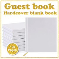 Livre d'or de mariage à couverture rigide en papier blanc carré, 8,6x8,6 pouces, 120 pages vierges, pour événements