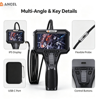 Endoscope articulé à double objectif ANCEL AN302, 6,5 mm, 1080P, écran IPS 4,3 pouces pour l'inspection automobile et industrielle