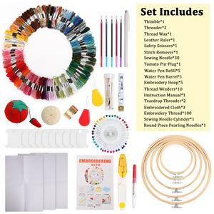 ชุดอุปกรณ์เย็บปักถักร้อยแบบห่วงด้ายสำหรับผู้เริ่มต้นตัดเย็บใหม่110ชิ้น - Product Image 6