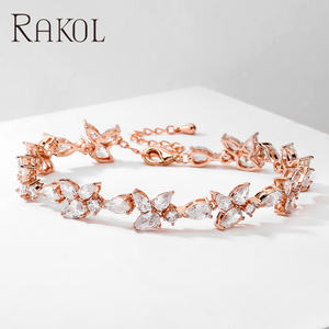 Lacole BP5037 Joyería de alta calidad 14K Cubic Zirconia Pulsera de tenis de lujo para mujer - Product Image 5