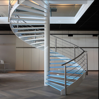 Escalier circulaire moderne en verre, escalier en spirale