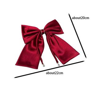 Fermaglio <span class=keywords><strong>per</strong></span> <span class=keywords><strong>capelli</strong></span> con fiocco e perle, il più venduto, in raso rosso di alta qualità, <span class=keywords><strong>accessori</strong></span> <span class=keywords><strong>per</strong></span> <span class=keywords><strong>capelli</strong></span> in stile giapponese e coreano <span class=keywords><strong>per</strong></span> donna - Product Image 6