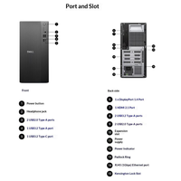 Ordinateur de bureau Dell ECT1250 Tower neuf, processeur I3-14100, 8 Go/16 Go de RAM DDR5, SSD NVMe + HDD, Windows 10, garantie de 3 ans, usage professionnel