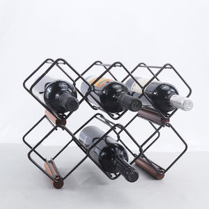 Présentoirs de comptoir en métal E113 pour bouteilles de vin, supports de table empilables en fil de fer pour rangement en gros - Product Image 2