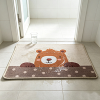 Maßgefertigter Cartoon-Druck Polyester Orientalischer Badteppich Gepunkteter Rutschfester Wasserabsorbierender Innenbereich Kinder Eingangsbereich Deko-Teppich Großhandel