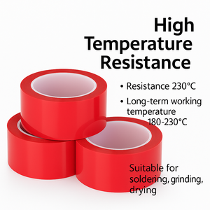 Vật nuôi Màu Đỏ nhiệt độ cao Băng chịu nhiệt Polyester phim cách nhiệt băng PCB hàn bảo vệ Băng - Product Image 5
