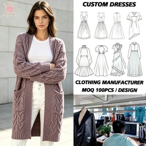 SWEET BABE <b>Women</b> Casual Loose Open Front Long <b>Cardigan</b> Trendy Outerwear <b>With</b> <b>Pockets</b> For Fall Winter Daily Going Out Look - Product Image 1