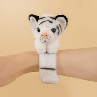 Jouets en peluche populaires sur le thème des animaux du zoo : Panda, Tigre Blanc, Tigre Jaune, Doudou 22 cm en coton PP, Bracelets, Marionnettes à main, Bras magnétique