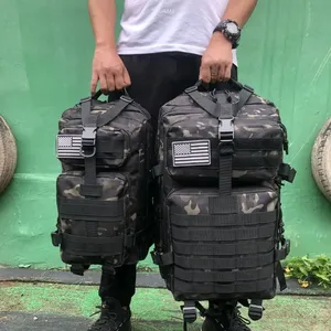Sac à dos tactique de randonnée, de pêche et de chasse en nylon 1000D imperméable, système Molle, pour activités de plein air, sport, camping, randonnée, 25L/50L - Product Image 2
