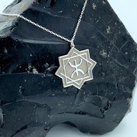 Collier Symbole de Liberté Berbère en Acier Inoxydable 316L, Pendentif Étoile Amazigh, Collier Symbole Personnalisé