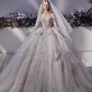 Heavy Industry Master Wedding Dress 2024 New Luxury Sequin Beaded Sexy Design Plus Size Wedding Dress