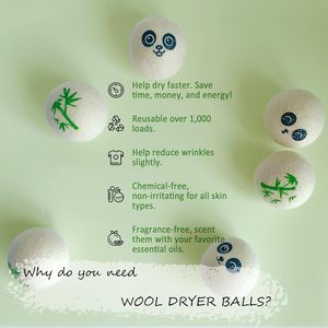Bolas de Secadora de Lana 100% Orgánica de Nueva Zelanda - Removedor de Pelusas y Pelo de Mascotas Reutilizable, Reduce el Tiempo de Secado, Paquete de 3+, Compatible con <span class=keywords><strong>Lavadora</strong></span> - Product Image 4