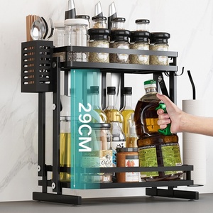 2-3 capa de cocina de acero inoxidable de escritorio plegable spice rack <span class=keywords><strong>susan</strong></span> perezoso organizador - Product Image 4