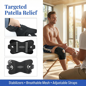 <span class=keywords><strong>Genouillère</strong></span> ajustable avec stabilisateurs latéraux et coussinets en gel rotuliens, soutien du genou pour déchirure du ménisque, arthrite, course à pied, entraînement, sports - Product Image 2