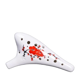 Boutique Hand-painted Ocarina 12-hole AC Professional Beginner <strong>Flute</strong> 12-hole <strong>Alto</strong> C-tone Pottery Playing Instrument