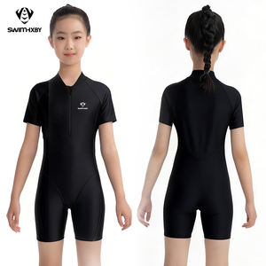 Traje de <span class=keywords><strong>entrenamiento</strong></span> de una pieza <span class=keywords><strong>para</strong></span> niñas, sin mangas, con cremallera frontal, estampado, de nailon y spandex, anti-UV, de secado rápido, OEM - Product Image 1